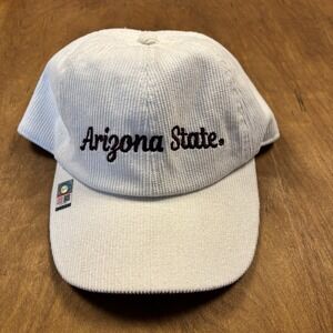 Arizona State Sun Devils Corduroy Hat Ponyflo Womens White Ponytail